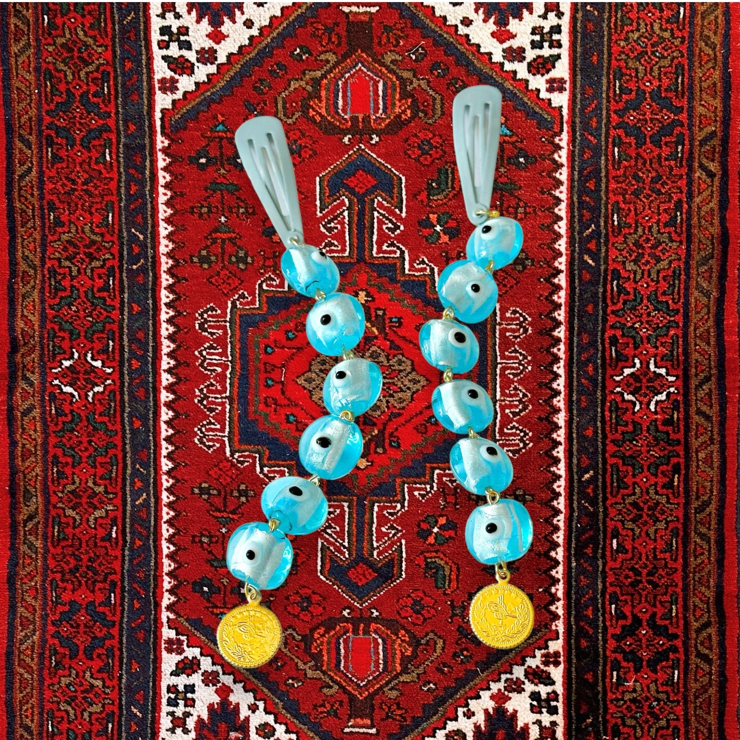 Blue+Green Crown Clips