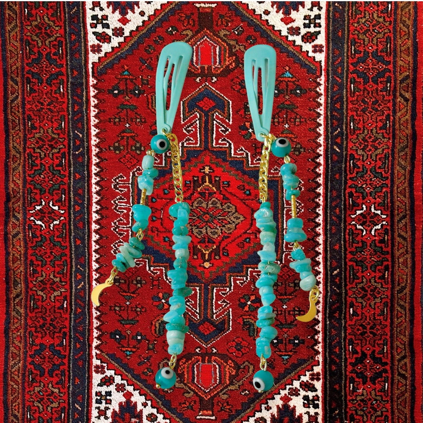 Blue+Green Crown Clips